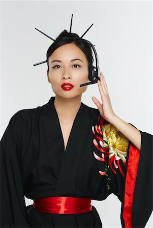 phone operator - Woman Wearing Headset Foto de stock - Sin royalties Premium, Código: 600-01695195