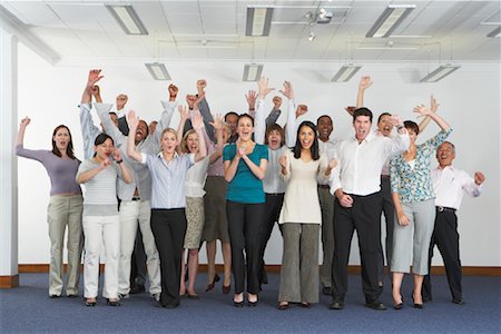 simsearch:700-01459195,k - Business People Cheering Stock Photo - Premium Royalty-Free, Code: 600-01716370