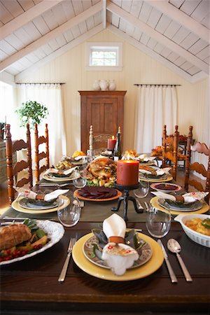 dining table holiday - Thanksgiving Dinner Stock Photo - Premium Royalty-Free, Code: 600-01742525