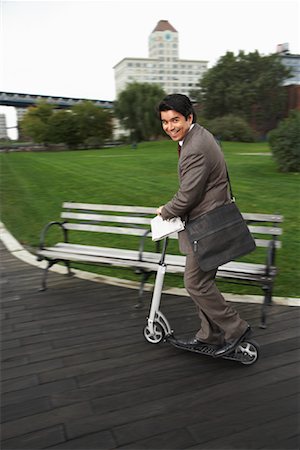 Businessman on Scooter, New York City, New York, USA Stock Photo - Premium Royalty-Free, Code: 600-01764126