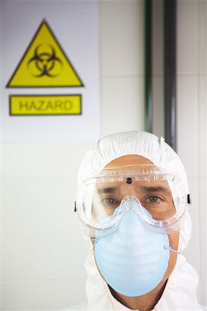 danger sign - Portrait of Scientist Foto de stock - Sin royalties Premium, Código: 600-01764568