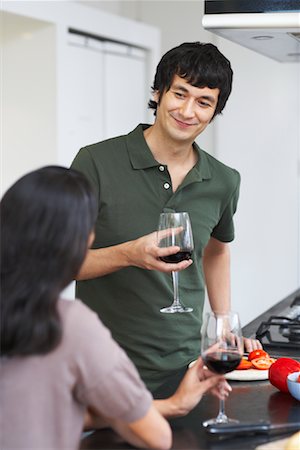 simsearch:600-01764684,k - Couple in Kitchen Stock Photo - Premium Royalty-Free, Code: 600-01764682
