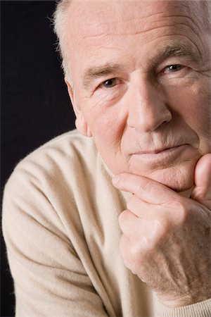 senior man eye contact one person - Portrait of Man Stock Photo - Premium Royalty-Free, Code: 600-01788484