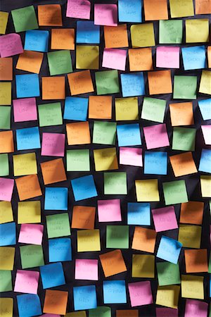 simsearch:600-03520296,k - Post-it Notes on Wall Stock Photo - Premium Royalty-Free, Code: 600-01788844