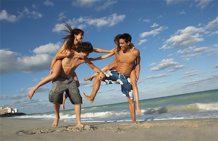 Couples on the Beach Stock Photo - Premium Royalty-Free, Code: 600-01792417