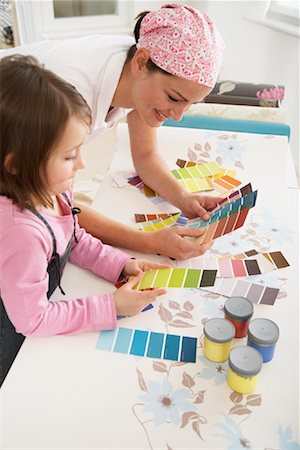 swatch - Mother and Daughter Looking at Paint Swatches Stock Photo - Premium Royalty-Free, Code: 600-01827100