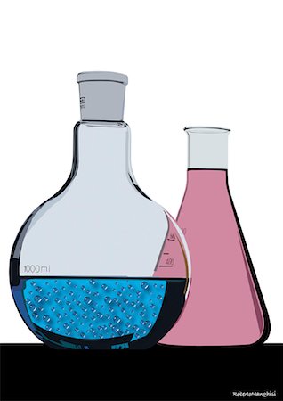 formule chimique - Illustration des béchers Photographie de stock - Premium Libres de Droits, Code: 600-01827626