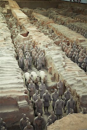 east asian artwork - Terracotta Warriors, Xian, China Stock Photo - Premium Royalty-Free, Code: 600-01837767