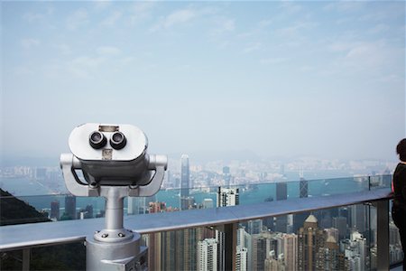 View Finder on Victoria Peak, Overlooking Hong Kong, China Foto de stock - Sin royalties Premium, Código: 600-01837786