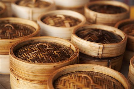 Close-up of Bamboo Steamers, China Stock Photo - Premium Royalty-Free, Code: 600-01837789
