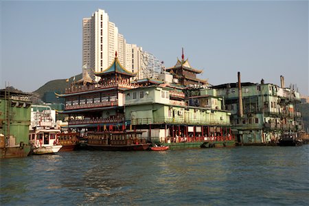 restaurant building in hong kong - Floating Restaurant, Hong Kong, China Foto de stock - Sin royalties Premium, Código: 600-01878985