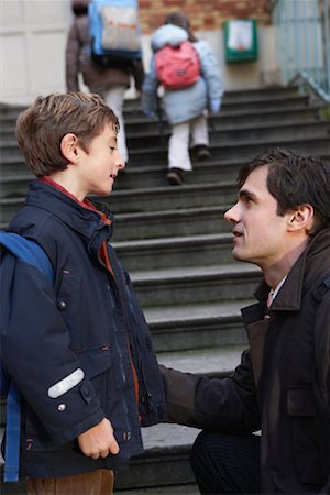 student walking to school - Father Dropping Son Off at School, Paris, France Stock Photo - Premium Royalty-Free, Code: 600-01956009