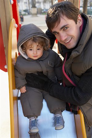 snowsuits - Father and Child at Playground, Paris, France Stock Photo - Premium Royalty-Free, Code: 600-01956048