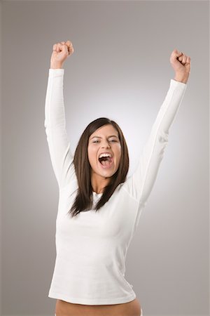 Woman Cheering Stock Photo - Premium Royalty-Free, Code: 600-02010023