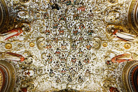 Ornate Ceiling, Iglesia Santo Domingo, Oaxaca, Mexico Stock Photo - Premium Royalty-Free, Code: 600-02045965