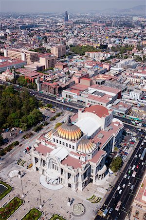 palacio de bellas artes - Aerial of Palacio de Bellas Artes, Mexico City, Mexico Stock Photo - Premium Royalty-Free, Code: 600-02045981