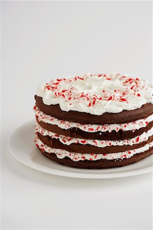 plate space - Candycane Layered Cake Foto de stock - Sin royalties Premium, Código: 600-02046227