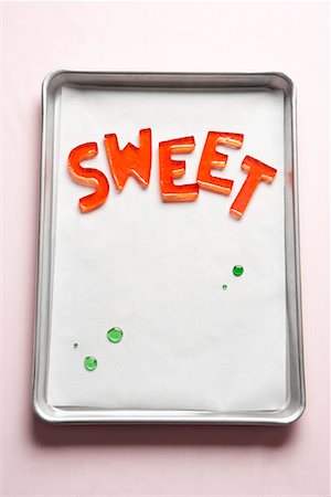 Candy Letters on Baking Tray Stock Photo - Premium Royalty-Free, Code: 600-02046476