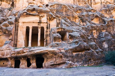 Facade of Siq al-Barid, Jordan Foto de stock - Sin royalties Premium, Código: 600-02046653