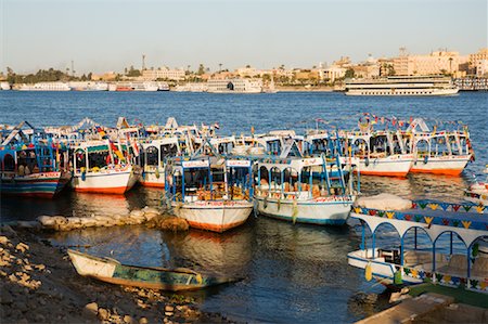 Boats, Nile River, Luxor, Egypt Stock Photo - Premium Royalty-Free, Code: 600-02046688