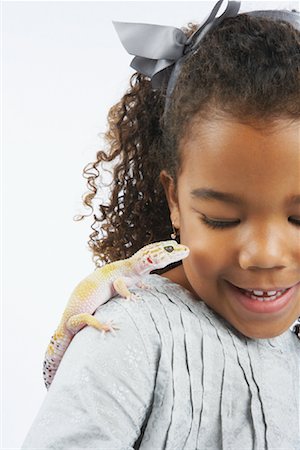 Girl with Lizard on Shoulder Stock Photo - Premium Royalty-Free, Code: 600-02055752