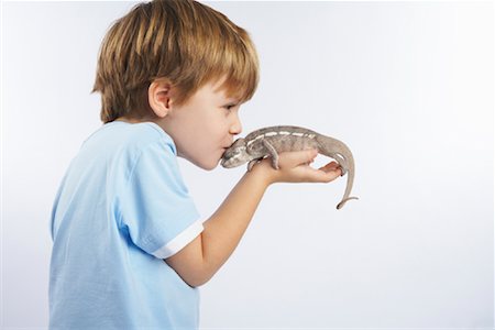 reptile on white - Boy Holding Lizard Stock Photo - Premium Royalty-Free, Code: 600-02055789