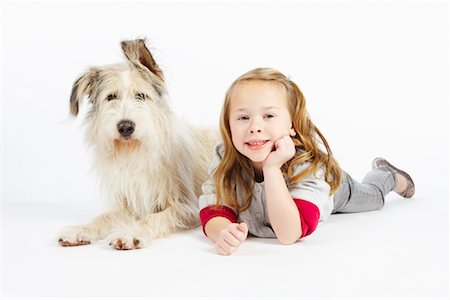 furry preteen - Girl with Dog Stock Photo - Premium Royalty-Free, Code: 600-02055875