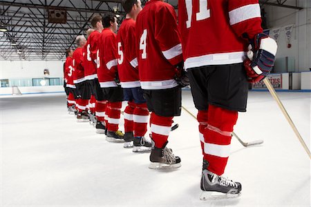 sports and in line skating - Hockey Team During National Anthem Stock Photo - Premium Royalty-Free, Code: 600-02056098