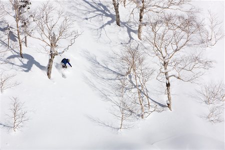 extreme weather - Telemark Skiing, Furano, Hokkaido, Japan Foto de stock - Sin royalties Premium, Código: 600-02056278