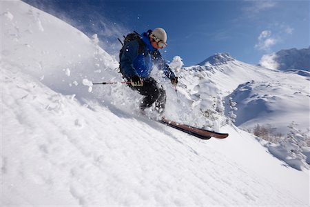 extreme weather - Telemark Skiing, Furano, Hokkaido, Japan Foto de stock - Sin royalties Premium, Código: 600-02056279