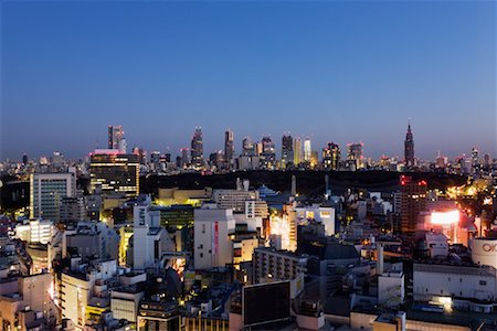 Shinjuku and Shibuya Districts, Tokyo, Japan Stock Photo - Premium Royalty-Free, Code: 600-02056416