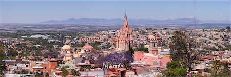 san miguel - Toits de la ville, San Miguel de Allende, Guanajuato, Mexique Photographie de stock - Premium Libres de Droits, Code: 600-02056426