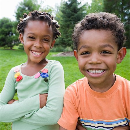 pictures of brothers and sisters black kids - Portrait of Boy and Girl Stock Photo - Premium Royalty-Free, Code: 600-02053455