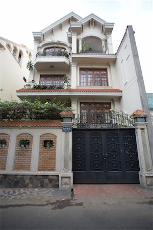 Exterior of House, Ho Chi Minh City, Vietnam Stock Photo - Premium Royalty-Free, Code: 600-02063579