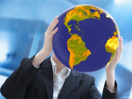south american earth pictures - Woman Holding Earth Stock Photo - Premium Royalty-Free, Code: 600-02071259