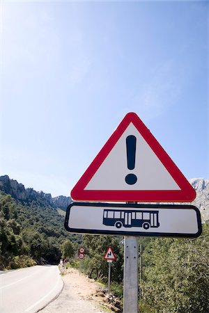 simsearch:600-02216122,k - Road Sign by Road, Mallorca, Spain Stock Photo - Premium Royalty-Free, Code: 600-02071325