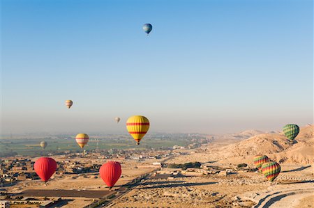 Hot Air Balloons, West Bank, Luxor, Egypt Stock Photo - Premium Royalty-Free, Code: 600-02128897