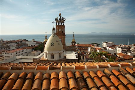 simsearch:600-07529055,k - Vue d'ensemble du vieux Puerto Vallarta, Jalisco, Mexique Photographie de stock - Premium Libres de Droits, Code: 600-02121208