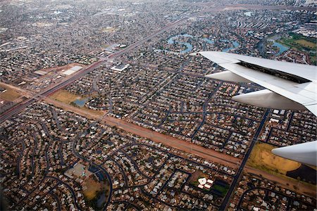 flight flying over city - Aerial View of Suburbia, Phoenix, Arizona, USA Stock Photo - Premium Royalty-Free, Code: 600-02130647