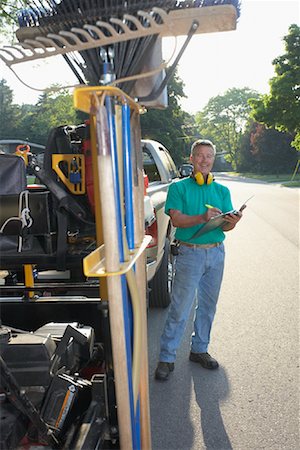 portrait with truck - Landscaper Stock Photo - Premium Royalty-Free, Code: 600-02156840