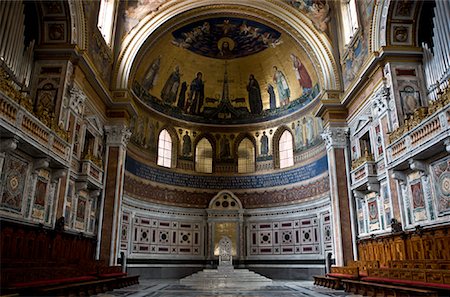 fresco europe art - Cathedra, Basilica of St John Lateran, Rome, Latium, Italy Stock Photo - Premium Royalty-Free, Code: 600-02176068