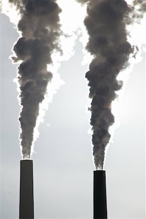 dióxido de carbono - Two Smoke Stacks, Page, Arizona, USA Foto de stock - Sin royalties Premium, Código: 600-02176648