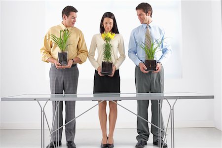 Businesspeople Holding Plants Stock Photo - Premium Royalty-Free, Code: 600-02201124