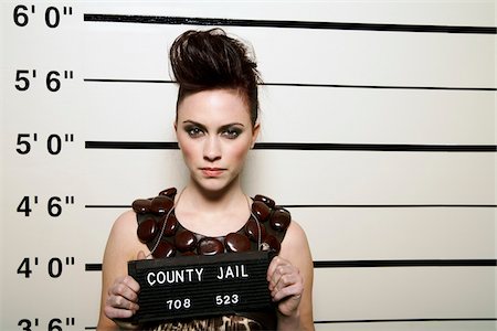 Mug Shot of Woman Stock Photo - Premium Royalty-Free, Code: 600-02201475