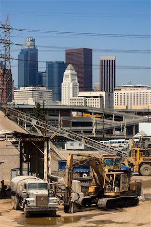 simsearch:6122-07706934,k - View of Los Angeles with Freeway and Construction Stock Photo - Premium Royalty-Free, Code: 600-02245312