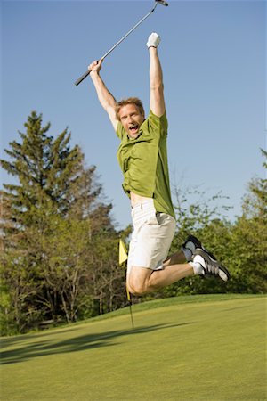 simsearch:649-06305707,k - Golfer Cheering Stock Photo - Premium Royalty-Free, Code: 600-02265672