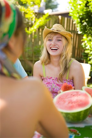 party summer usa not business not winter not autumn not indoors not office not family - Woman Eating Watermelon, Portland, Oregon, USA Stock Photo - Premium Royalty-Free, Code: 600-02263912