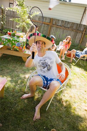 sombreros - Friends at Backyard Barbeque, Portland, Oregon, USA Stock Photo - Premium Royalty-Free, Code: 600-02263922