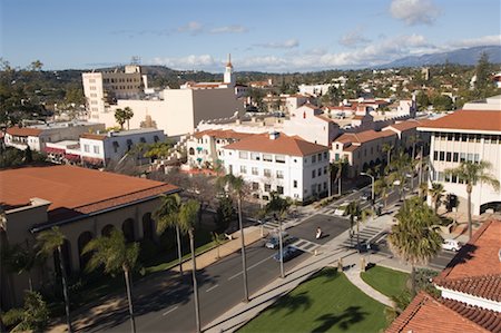 santa barbara usa - Overview of City, Santa Barbara, California, USA Foto de stock - Sin royalties Premium, Código: 600-02289003