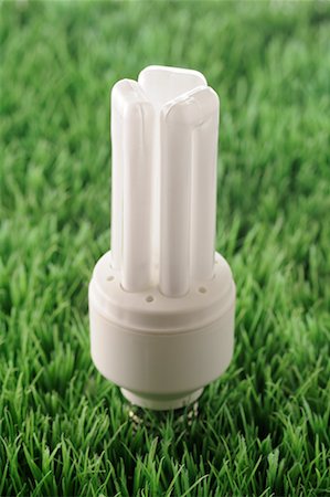 fluorescent light bulb - Energy Efficient Lightbulb on Grass Stock Photo - Premium Royalty-Free, Code: 600-02290102